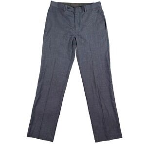 Calvin Klein Dress Pants Mens 33x32 Plaid Gray